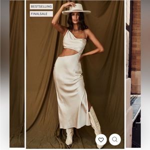 12th Tribe Biltmore Champagne Satin Dress